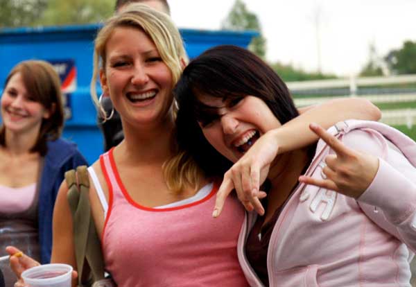 cramjam-6 Local twin sisters from Cloverdale celebrate their birthday at Cram Jam 2008. (Alicia-Rae Light photo)