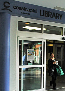girlinlib A new name for the library on Kwantlen's Surrey campus acknowledges a significant donation to the university. (Sandy Buemann photo)