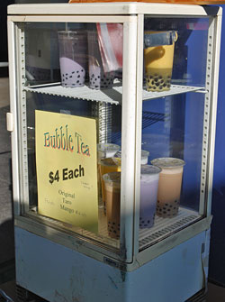 coolergood The bubble tea cooler holds drinks ready for students. (Sandy Buemann photo)