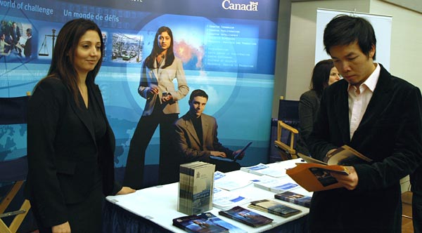 intelligence_officer Peter Chan looks into employment with the Canadian Security Intelligence Services. Chan graduated from Kwantlen five years ago and is now the owner of a small business.