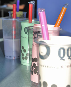 tealine Cups ready to be filled with bubble tea. (Sandy Buemann photo)