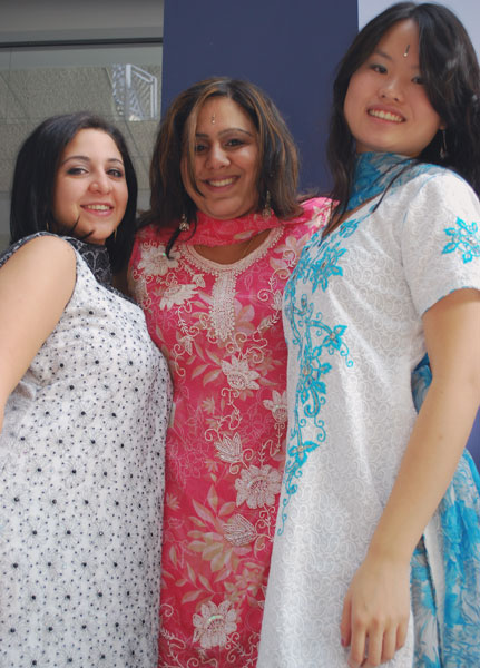 Rina Bali and Nicole Joe dress in traditional indian garb to celebrate Diwali. (Kristi Jut photo)