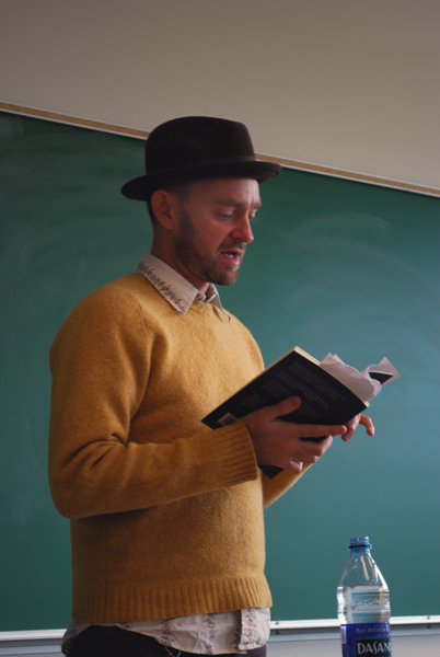 hutch Chris Hutchinson reads from his latest book "Other People's Lives," at the Surrey campus on Monday, Sept. 26. (Kristi Jut photo)