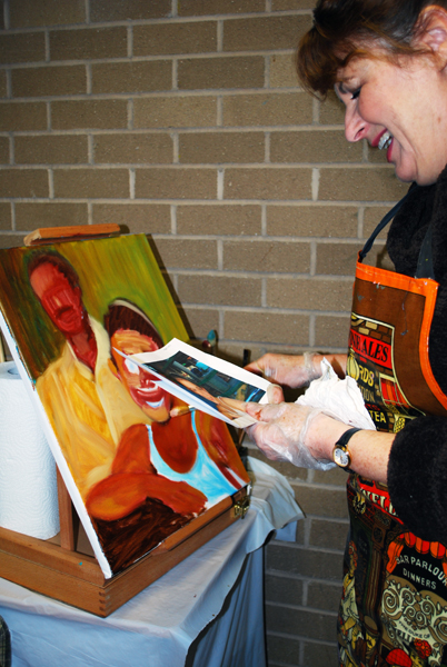 Robin Bandenieks wanted to lure community seniors to art as a form of recreational therapy at the Successful Aging Festival on Kwantlen's Langley Campus, Friday Nov. 27. (Kristi Jut photo)