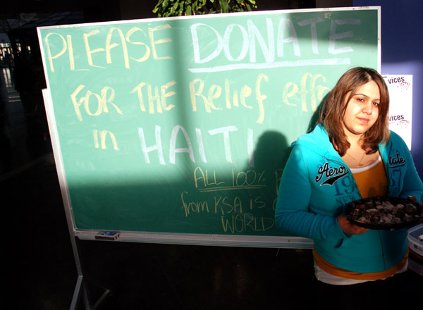 reena-final Reena Bali said that the KSA will try to match every dollar raised for World Vision's Haiti effort.