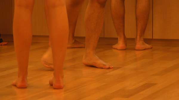 bare feet on the floor